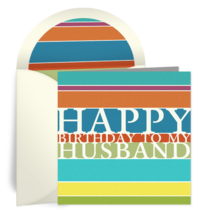 Birthday Stripes for Husband card image