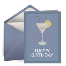 Vintage Birthday Martini card image