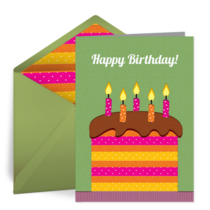 Striped Birthday Cake card image