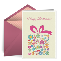 Floral Birthday Present card image