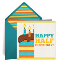 Half Birthday card image