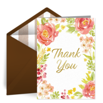 Fall Floral Thank You card image