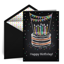Birthday Cake Chalkboard card image