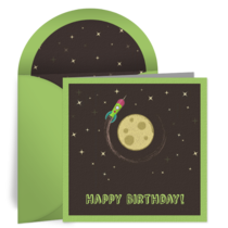 Birthday Rocket Ship card image