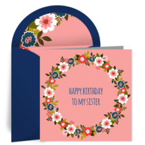 Flower Wreath for Sister card image
