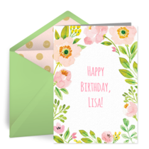 Birthday Spring Blossoms card image