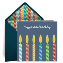 Belated Birthday Candles card image