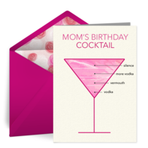 Mom's Birthday Cocktail card image