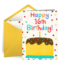 Milestone Birthday Cake 16th card image