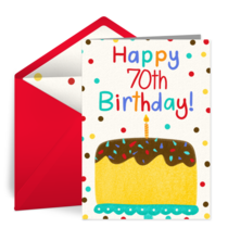 Milestone Birthday Cake 70th card image