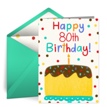 Milestone Birthday Cake 80th card image