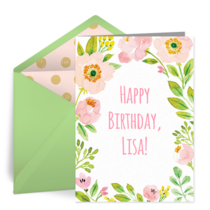 Spring Birthday Blossoms card image