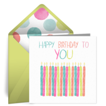 Colorful Birthday Candles card image