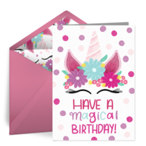Unicorn Birthday card image