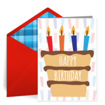 Birthday Layer Cake Candles card image