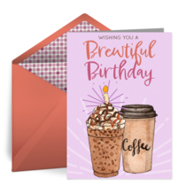 Brewtiful Birthday Coffee card image