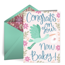 Stork New Baby card image